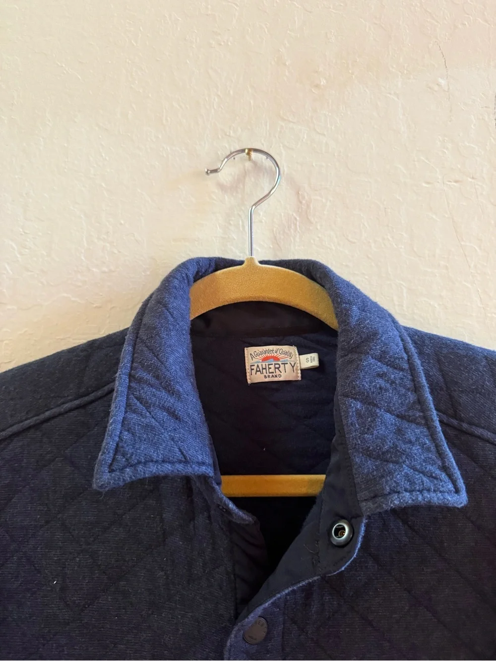 Faherty Epic Quilted Fleece Button Down Navy Size S